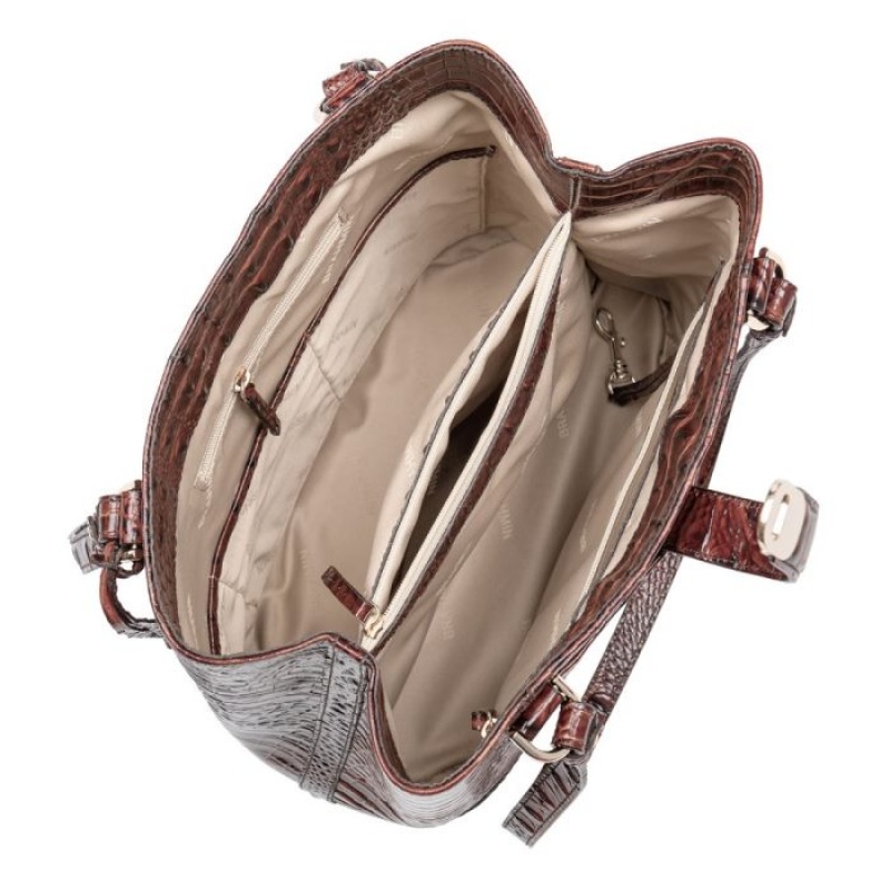 Women's Brahmin Fiora Bucket Bags Pecan Melbourne | QBNR4830