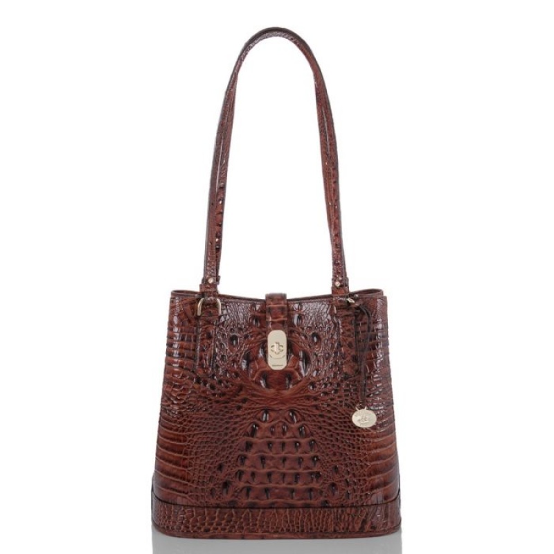 Women\'s Brahmin Fiora Bucket Bags Pecan Melbourne | QBNR4830