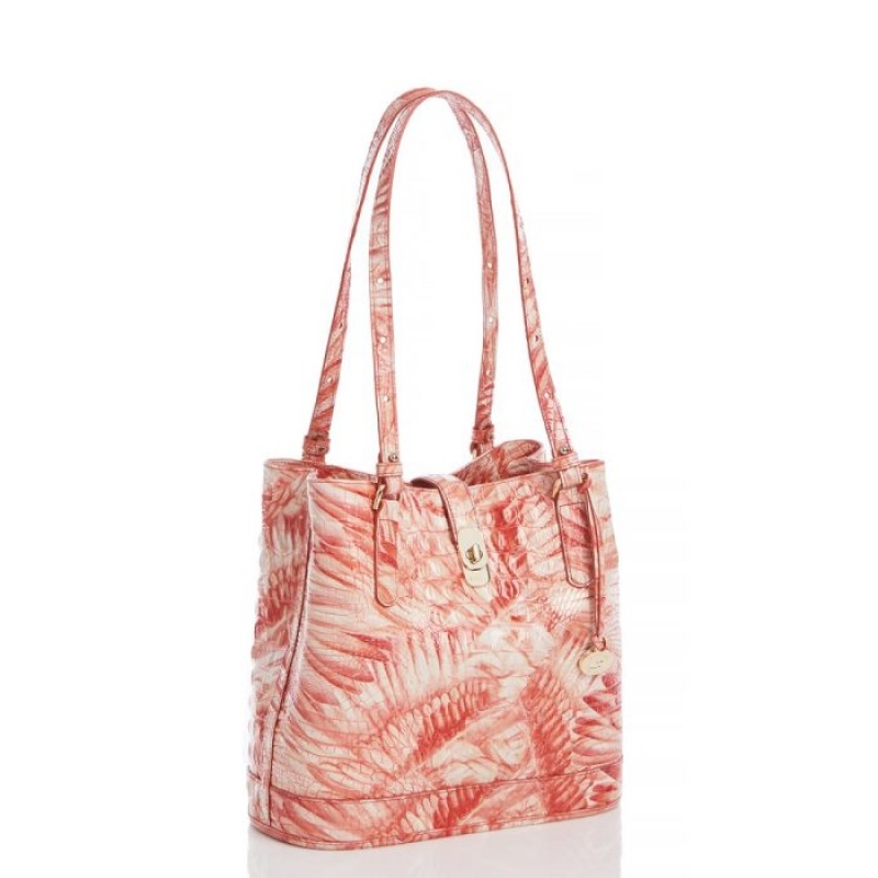 Women's Brahmin Fiora Bucket Bags Pink | NGYU0615