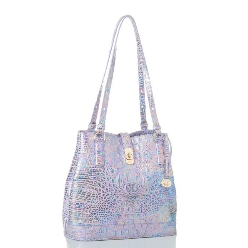 Women's Brahmin Fiora Bucket Bags Purple | NPUW4186