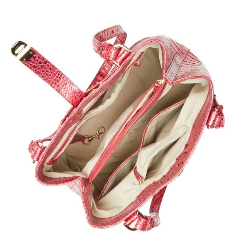 Women's Brahmin Fiora Bucket Bags Red | AQCO1568