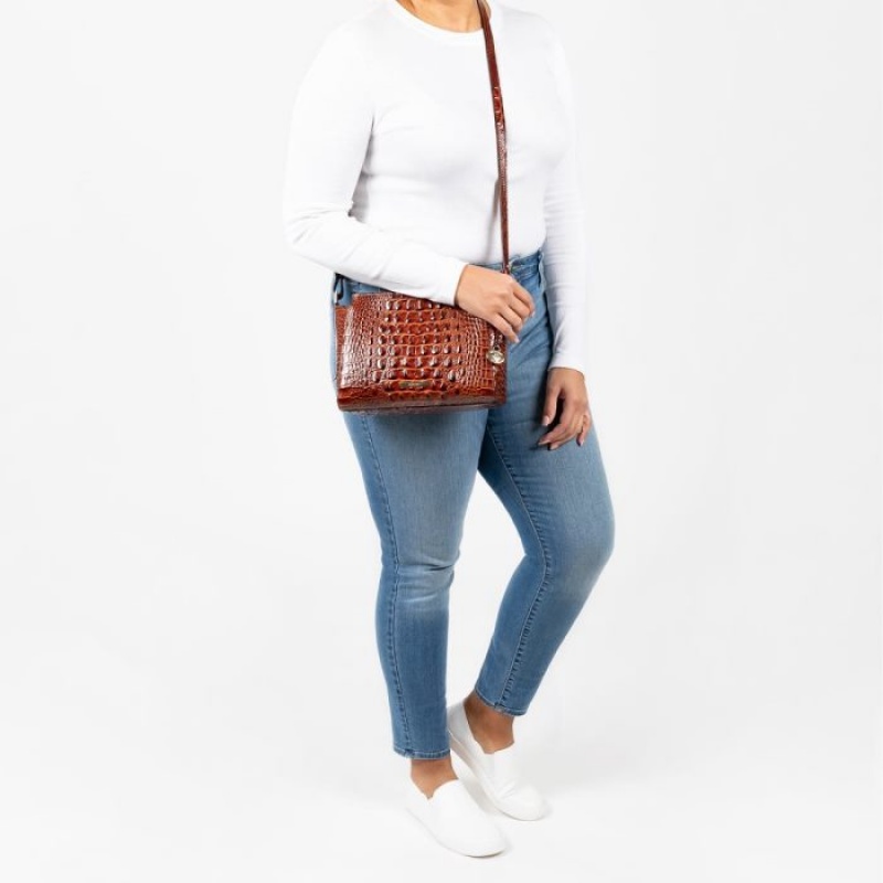 Women's Brahmin Hillary Crossbody Bags Beige | GXWS7877