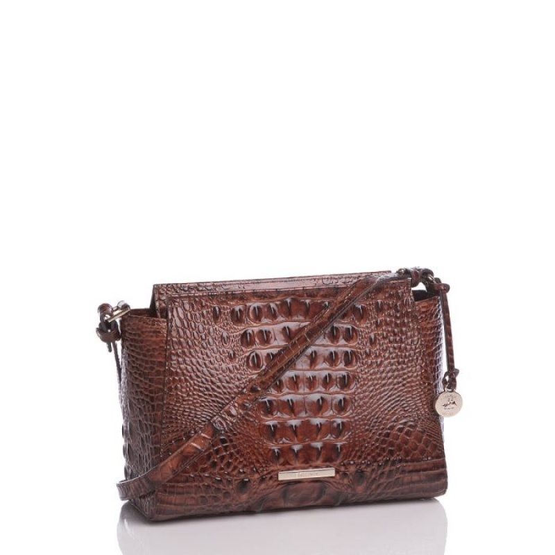 Women's Brahmin Hillary Crossbody Bags Pecan Melbourne | OMVE2687