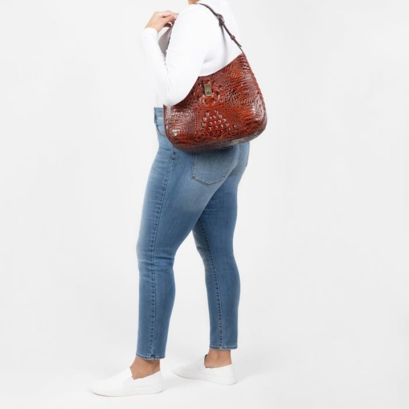 Women's Brahmin Johanna Shoulder Bags Pecan Melbourne | BLPD3196