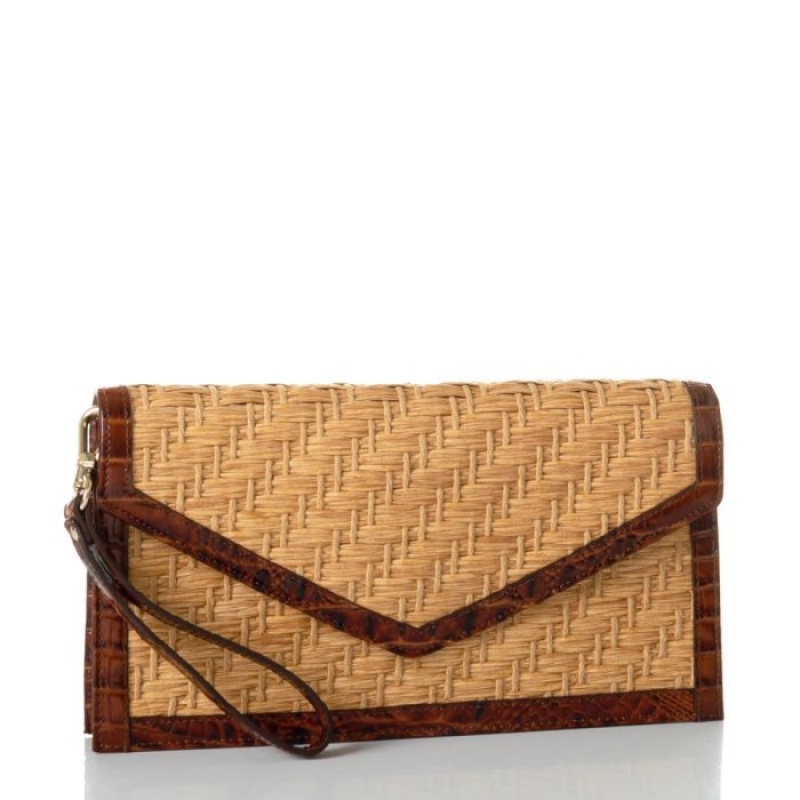 Women's Brahmin Kaia Clutch Clutch Bags Pecan Chatham | RPIC6214