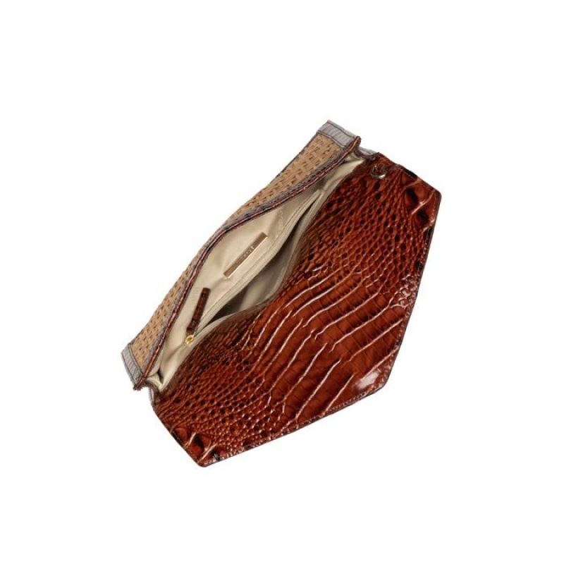 Women's Brahmin Kaia Clutch Clutch Bags Pecan Chatham | RPIC6214