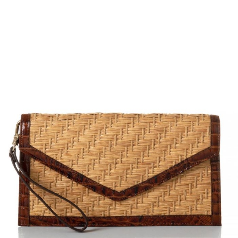 Women\'s Brahmin Kaia Clutch Clutch Bags Pecan Chatham | RPIC6214