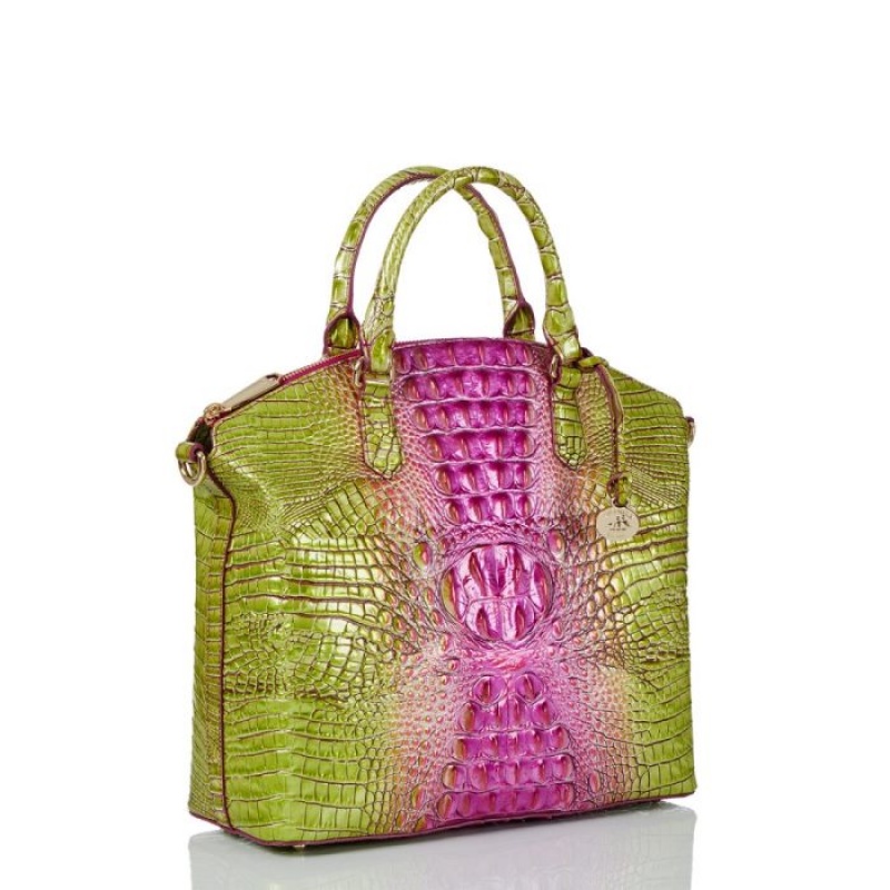 Women's Brahmin Large Duxbury Satchel Satchel Bags Limeade Ombre Melbourne | MKAE1426