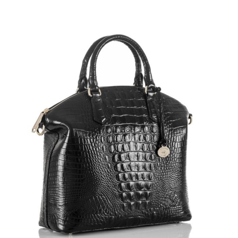 Women's Brahmin Large Duxbury Satchel Satchel Bags Black | CSHB9481