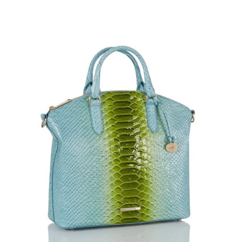 Women's Brahmin Large Duxbury Satchel Satchel Bags Limeade Rivers | JYSJ7332