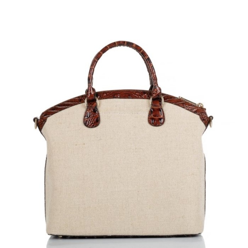 Women's Brahmin Large Duxbury Satchel Satchel Bags Pecan Pipa | HVRL2967