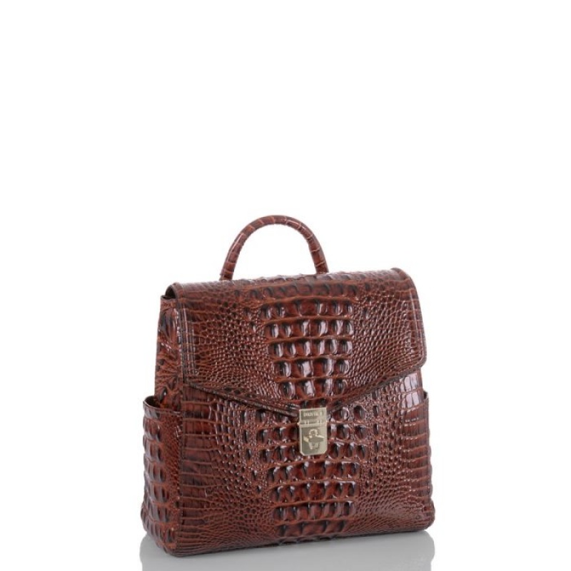 Women's Brahmin Liz Backpacks Pecan Melbourne | CPJK3126