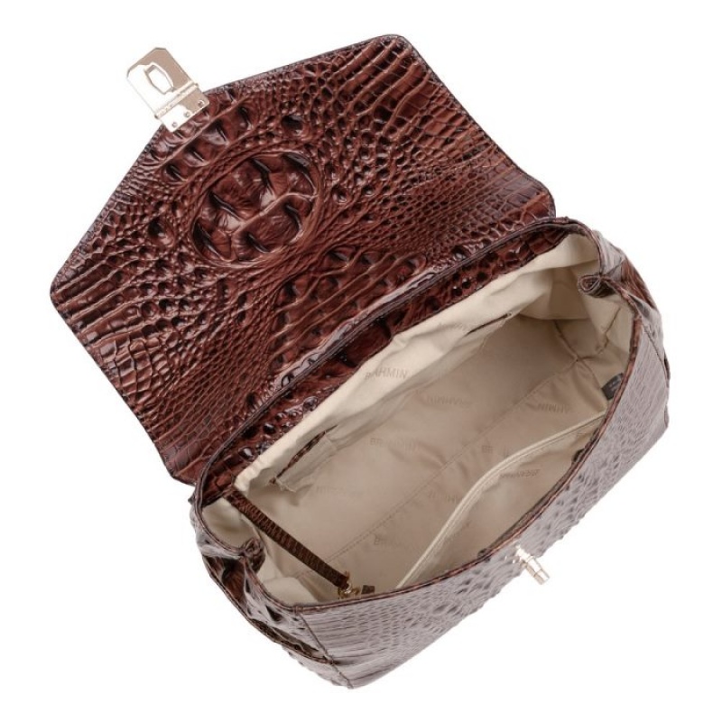 Women's Brahmin Liz Backpacks Pecan Melbourne | CPJK3126