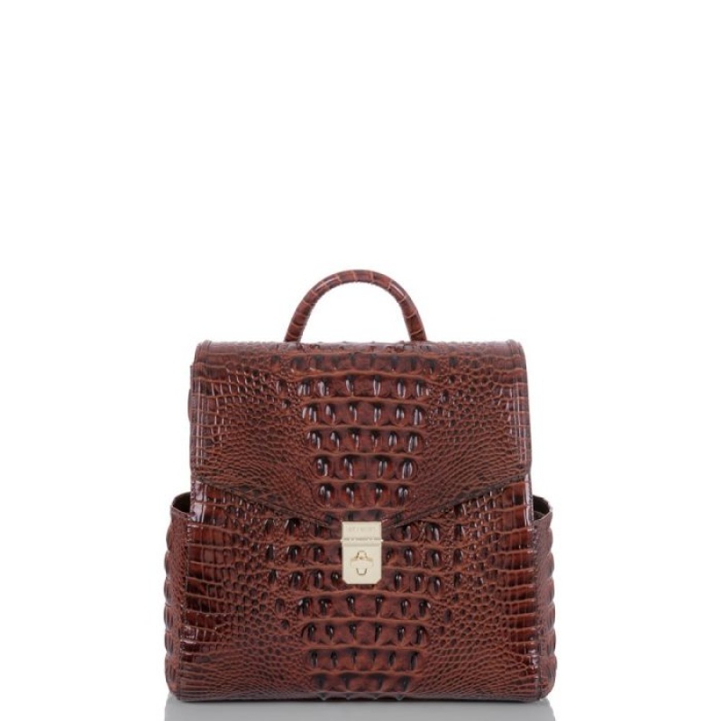 Women\'s Brahmin Liz Backpacks Pecan Melbourne | CPJK3126