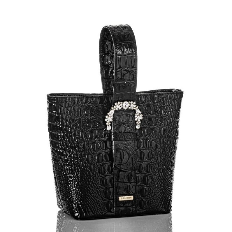 Women's Brahmin Luxe Faith Bucket Bags Black | FQIO6203