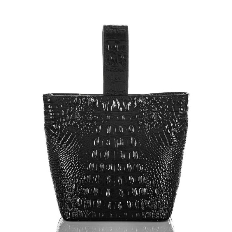 Women's Brahmin Luxe Faith Bucket Bags Black | FQIO6203