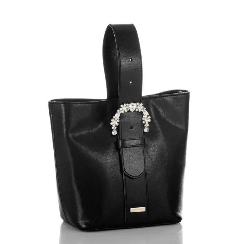 Women's Brahmin Luxe Faith Bucket Bags Black | XSEV2899