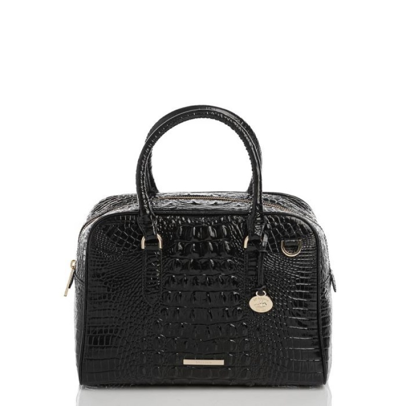 Women\'s Brahmin Marissa Satchel Bags Black | LKXA3688