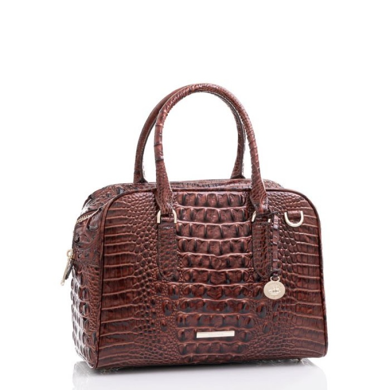 Women's Brahmin Marissa Satchel Bags Pecan Melbourne | ZSRK7165