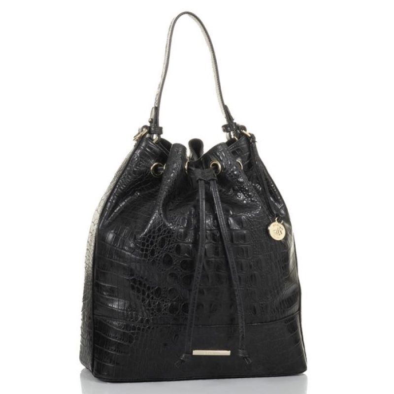 Women's Brahmin Marlowe Bucket Bags Black | VMQH3922