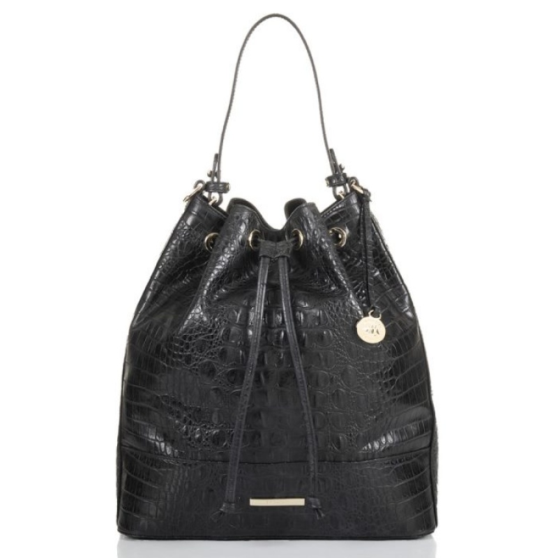 Women\'s Brahmin Marlowe Bucket Bags Black | VMQH3922