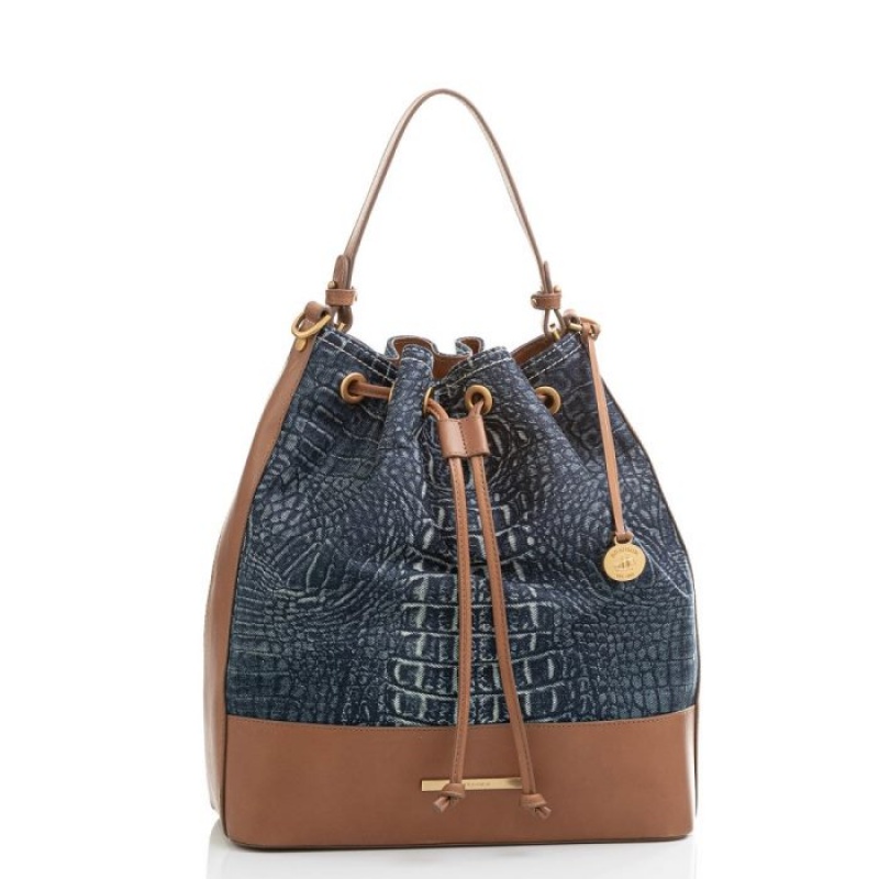 Women's Brahmin Marlowe Bucket Bags Blue | RBMA2964