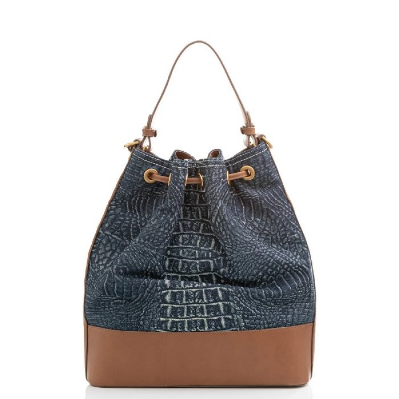 Women's Brahmin Marlowe Bucket Bags Blue | RBMA2964