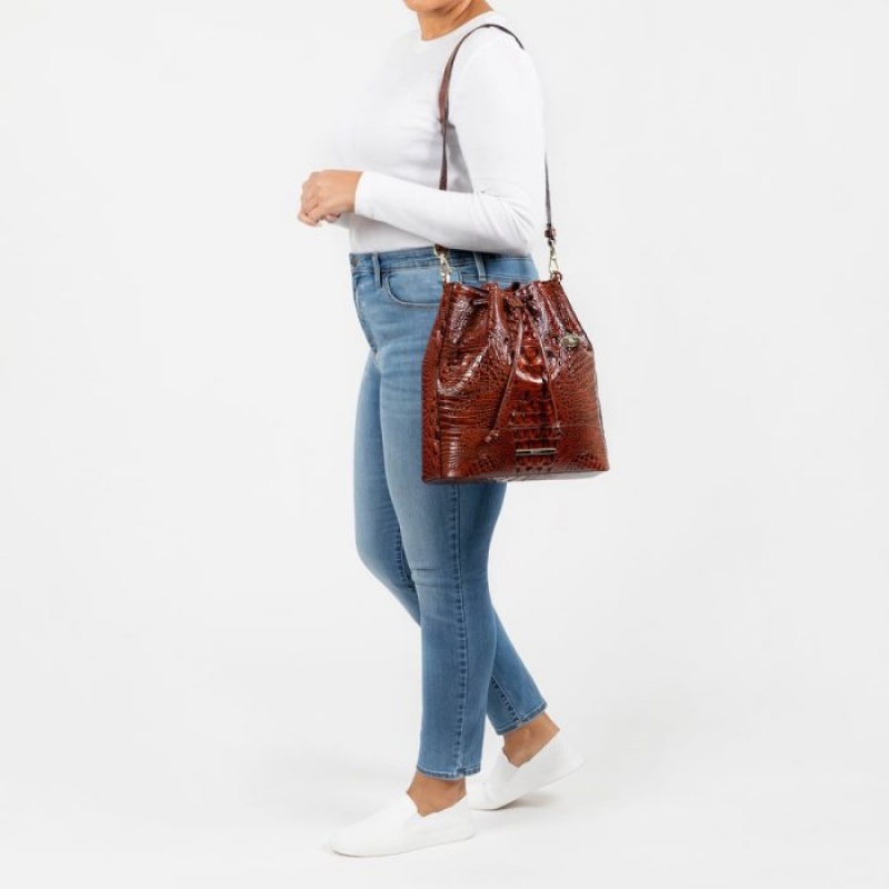 Women's Brahmin Marlowe Bucket Bags Blue | RBMA2964