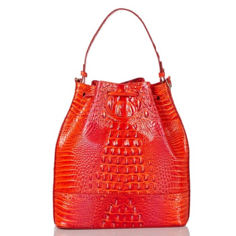 Women's Brahmin Marlowe Bucket Bags Flame Melbourne | OZMB8152