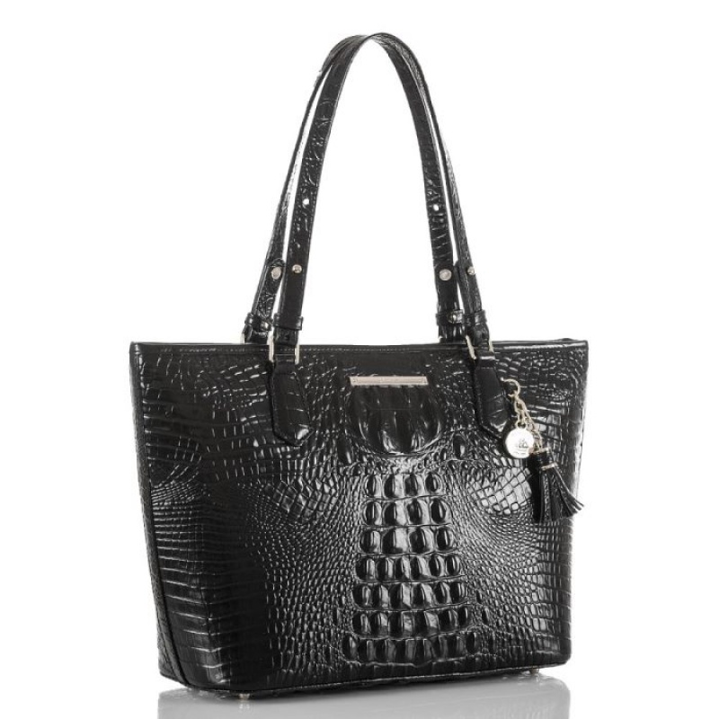 Women's Brahmin Medium Asher Tote Bags Black | AOBG1378