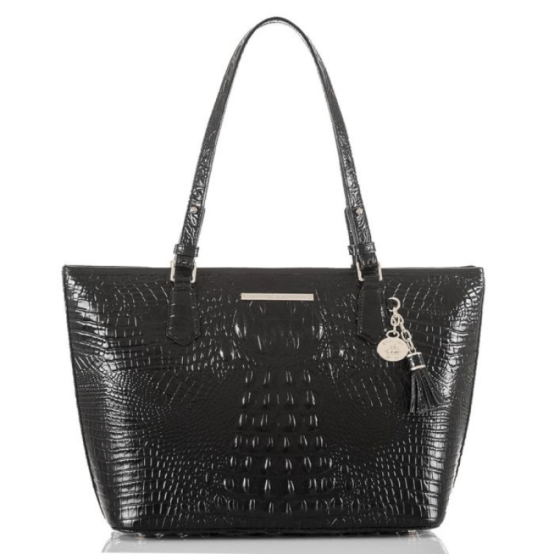 Women\'s Brahmin Medium Asher Tote Bags Black | AOBG1378