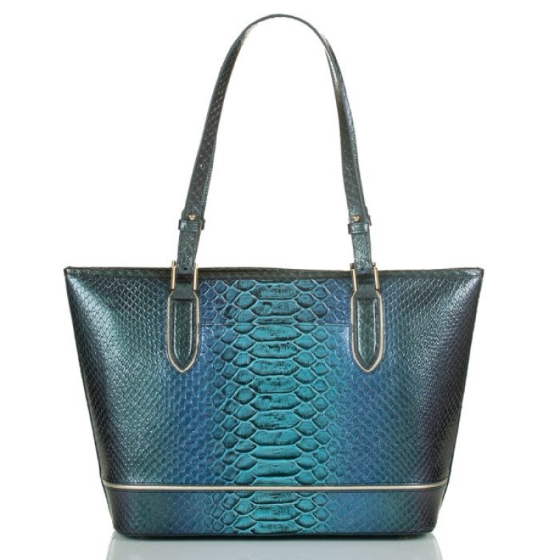 Women's Brahmin Medium Asher Tote Bags Blue | PMEL7318