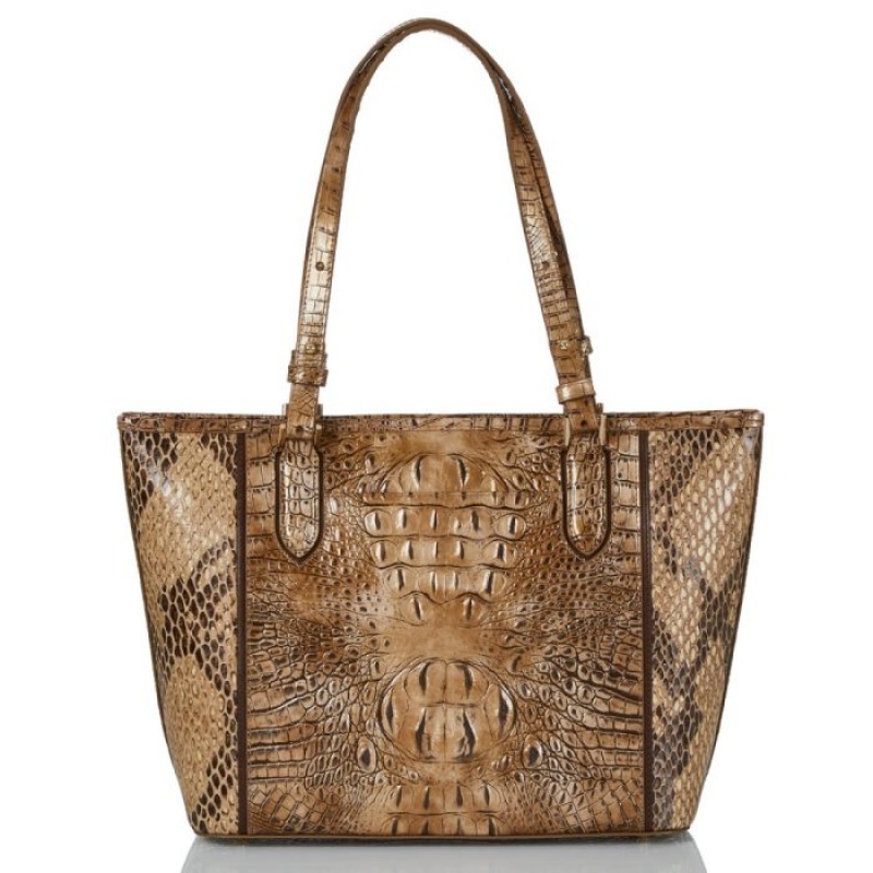 Women's Brahmin Medium Asher Tote Bags Cashew Cooper | SWHZ6157