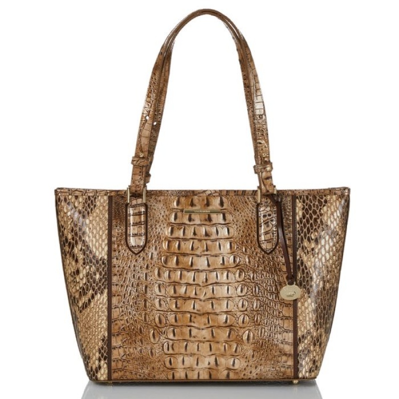 Women\'s Brahmin Medium Asher Tote Bags Cashew Cooper | SWHZ6157