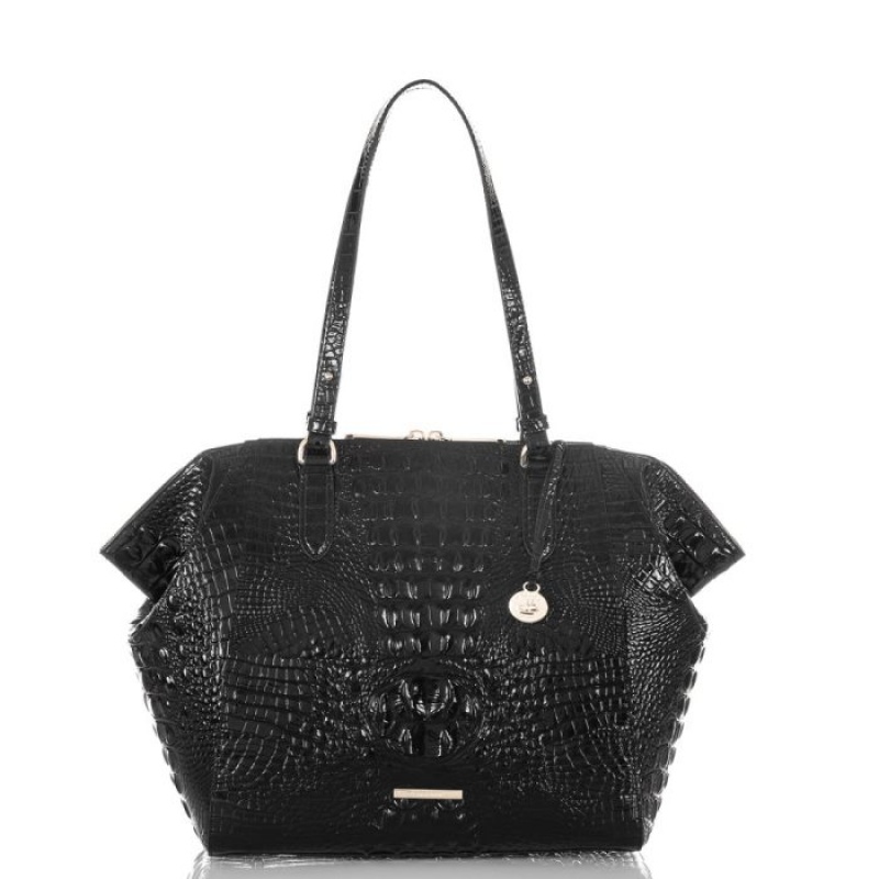 Women\'s Brahmin Medium Camila Tote Bags Black | CXNY9157