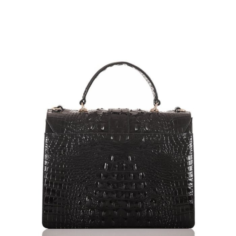 Women's Brahmin Medium Francine Satchel Bags Black | RVAN5147