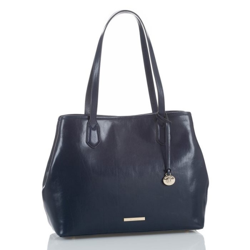 Women's Brahmin Medium Julian Tote Bags Navy | DROJ7015