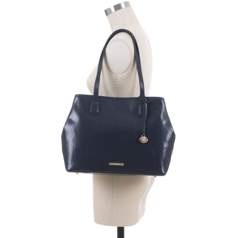 Women's Brahmin Medium Julian Tote Bags Navy | DROJ7015