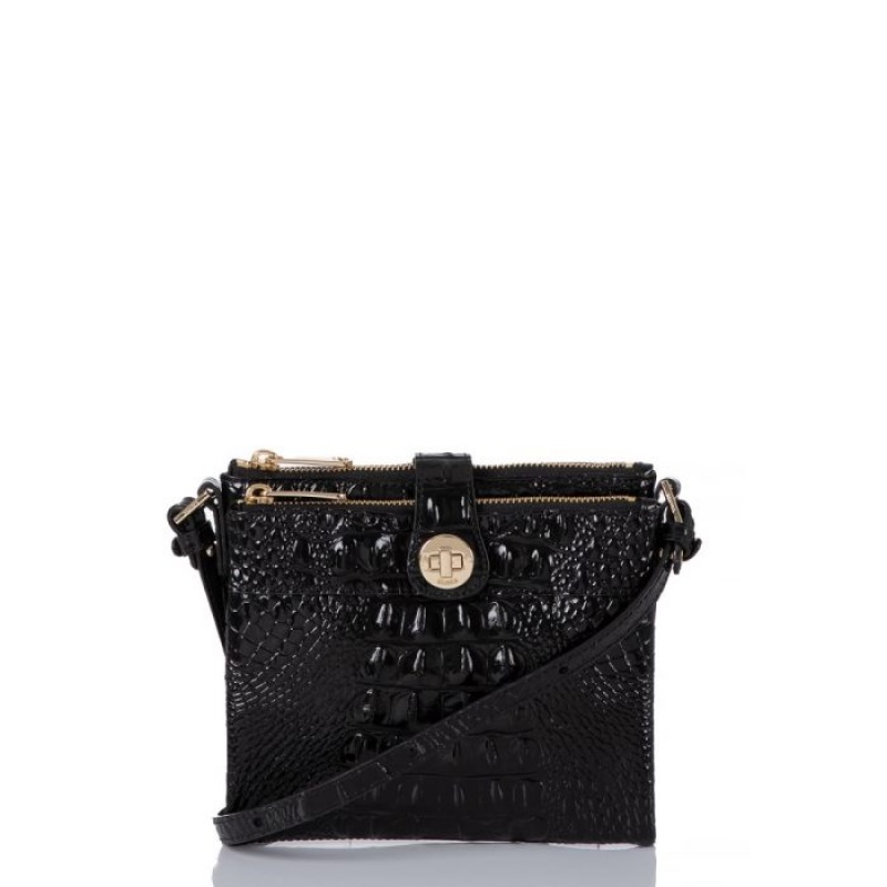 Women\'s Brahmin Mina Crossbody Bags Black | TLDK3363