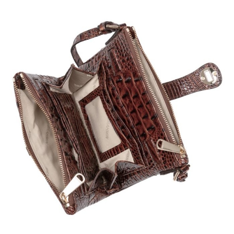 Women's Brahmin Mina Crossbody Bags Pecan Melbourne | MWAM5142