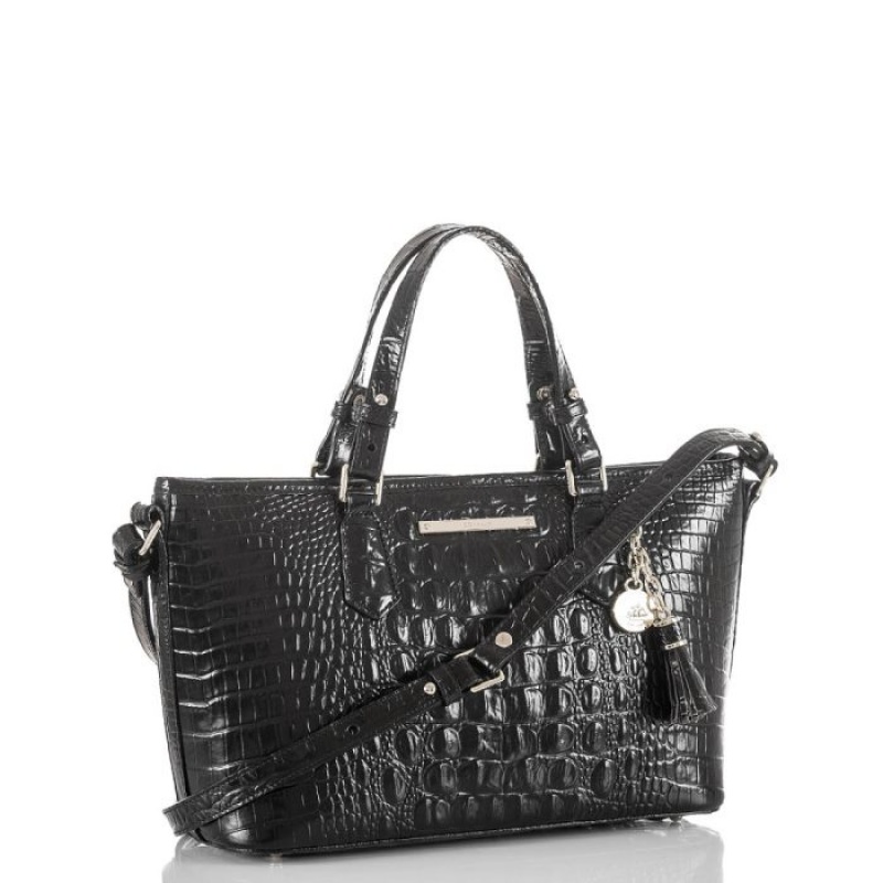 Women's Brahmin Mini Asher Satchel Bags Black | GZDO0946