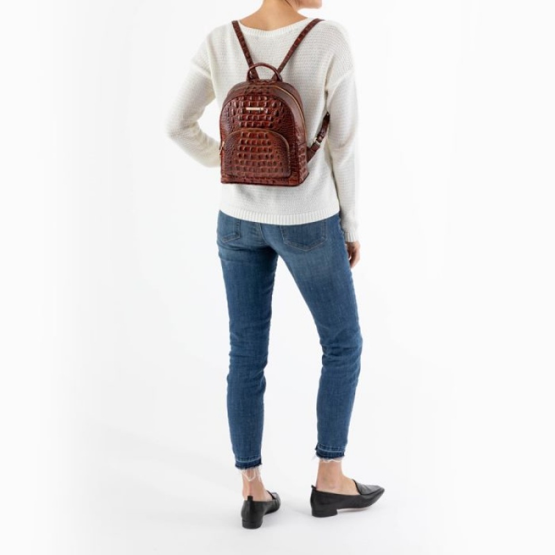 Women's Brahmin Mini Dartmouth Backpacks Pecan Melbourne | BWBH0733