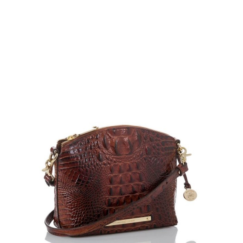 Women's Brahmin Mini Duxbury Crossbody Bags Pecan Melbourne | QXVM9044