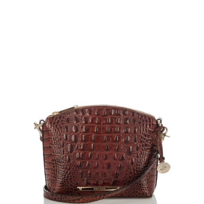 Women\'s Brahmin Mini Duxbury Crossbody Bags Pecan Melbourne | QXVM9044