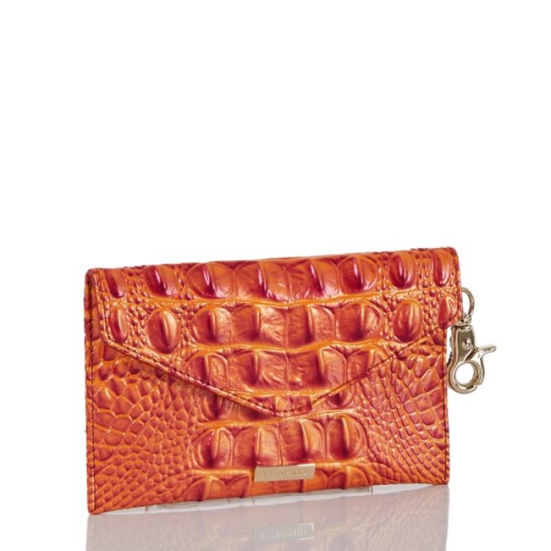 Women's Brahmin Mini Envelope Case Travel Accessories Orange | KZAD6840