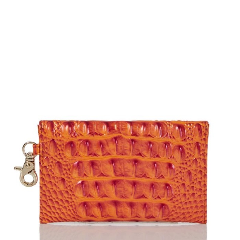 Women's Brahmin Mini Envelope Case Travel Accessories Orange | KZAD6840