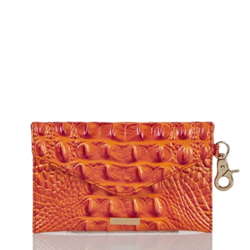 Women\'s Brahmin Mini Envelope Case Travel Accessories Orange | KZAD6840