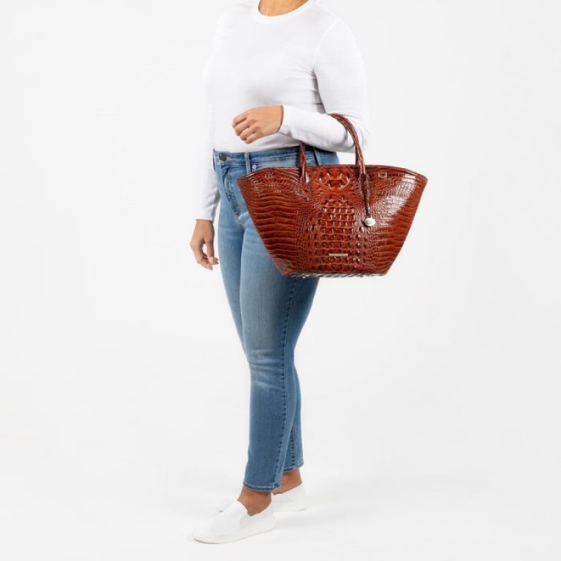 Women's Brahmin Mira Tote Bags Butterscotch Laurence | VFHR5001