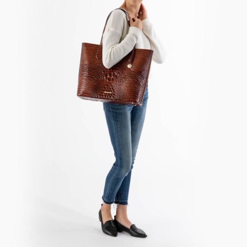 Women's Brahmin Misha Tote Bags Navy | YOQU9186