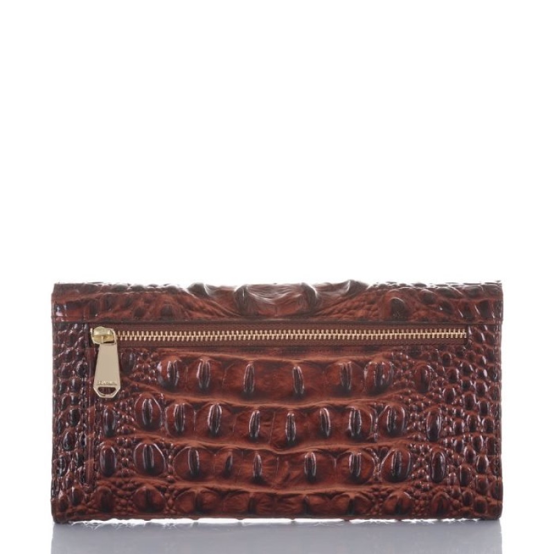 Women's Brahmin Modern Checkbook Wallet Wallets Pecan Melbourne | TMFD5509